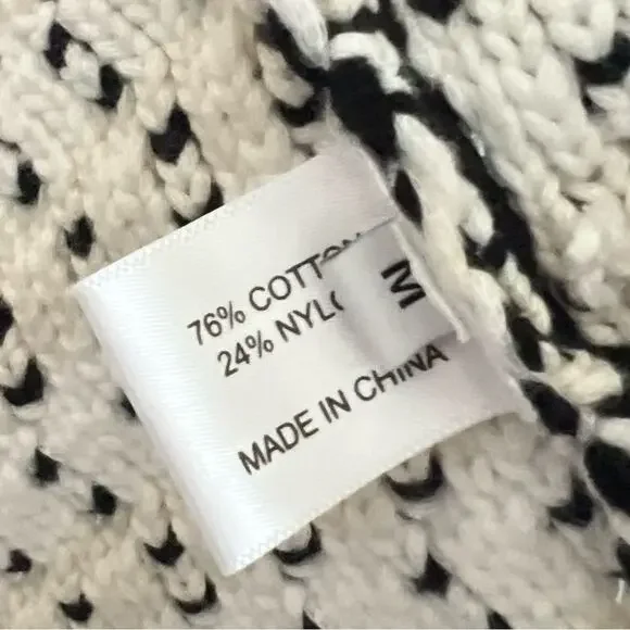 Proenza Schouler Sweater Dress Black White Geometric Knit - Medium - Picture 6 of 7